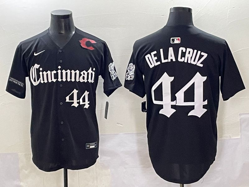 Men 2025 Cincinnati Reds #44 Delacruz Black Five generations Joint Name Nike MLB Jersey style 10->cincinnati reds->MLB Jersey